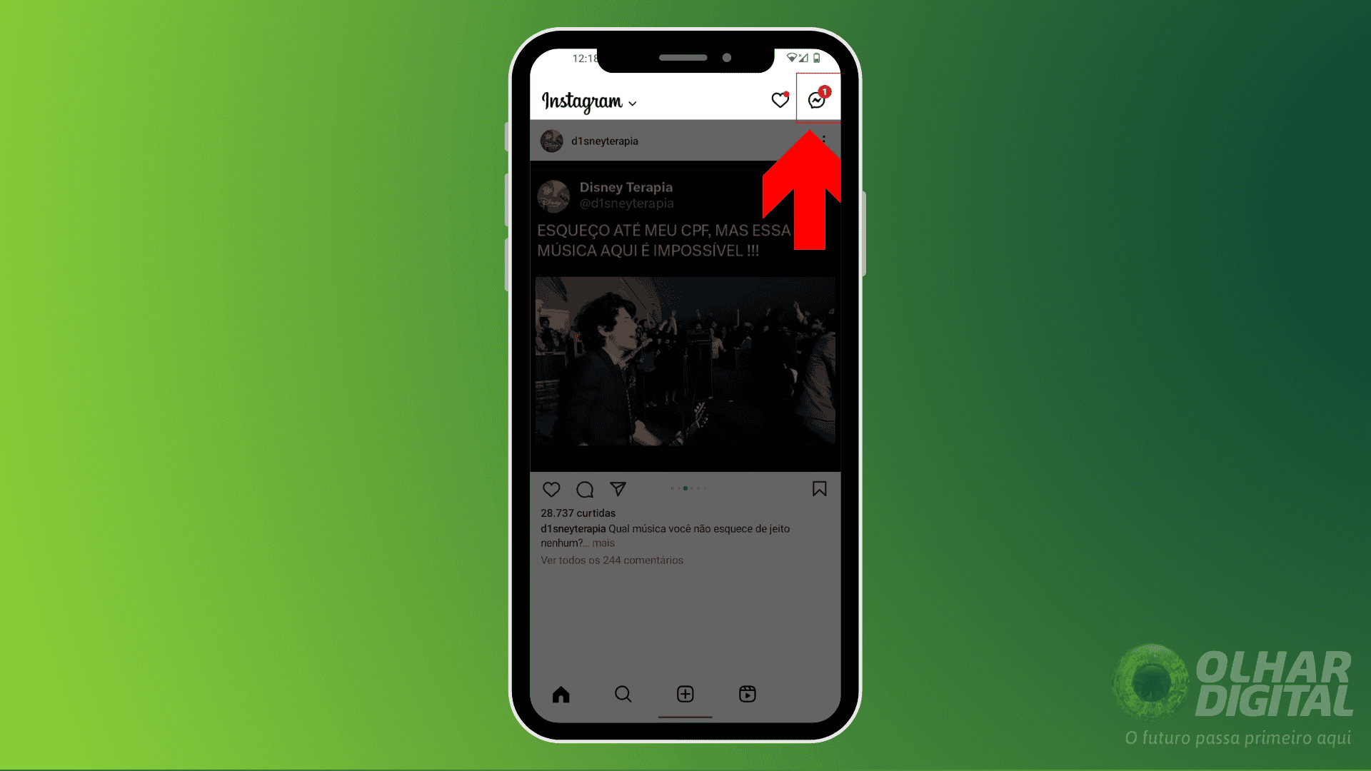 1 - como enviar foto de visualização única no instagram