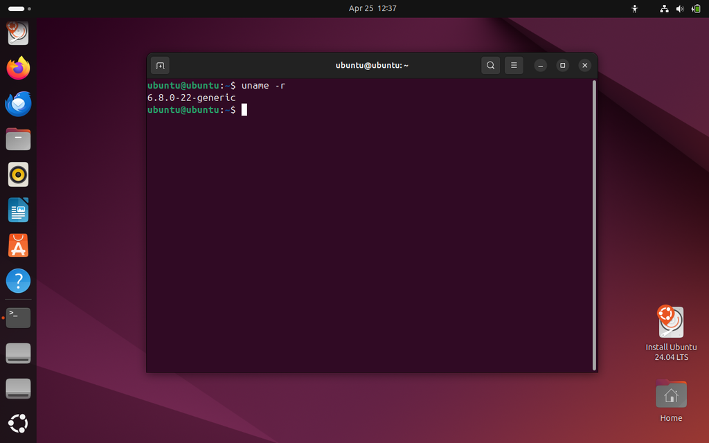 Ubuntu 24.04 LTS vem com Linux 6.8 (Imagem: Captura de tela/Bruno De Blasi/MARQS)