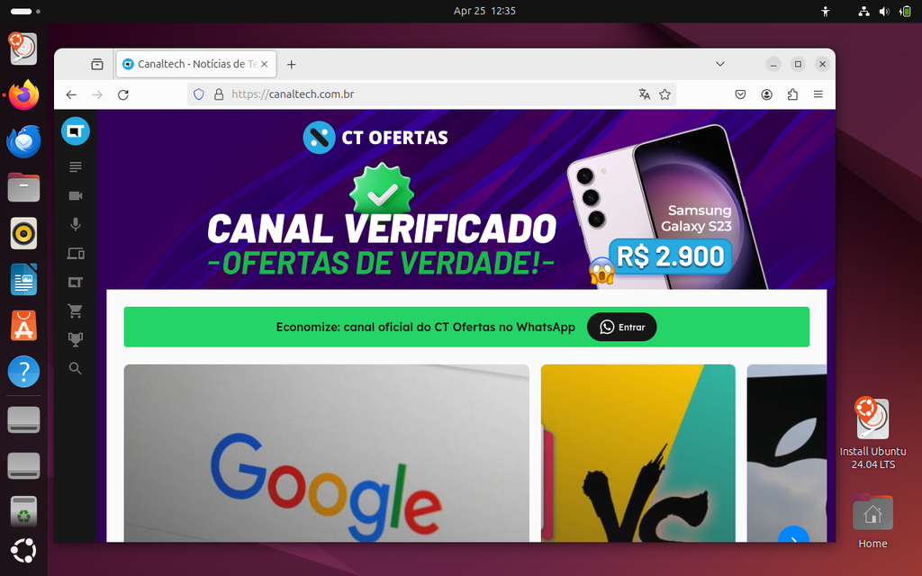 Ubuntu vem com versões mais recentes do Firefox, LibreOffice e mais (Imagem: Captura de tela/Bruno De Blasi/MARQS)