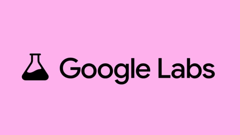 logo do google labs com o fundo rosa