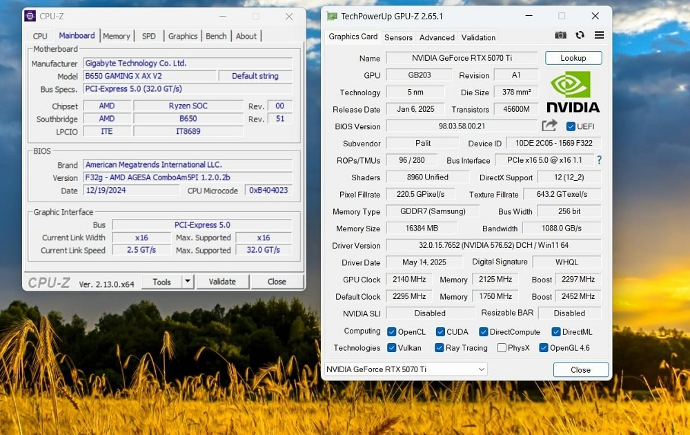 Captura mostra placa B650 da Gigabyte com PCIe 5.0