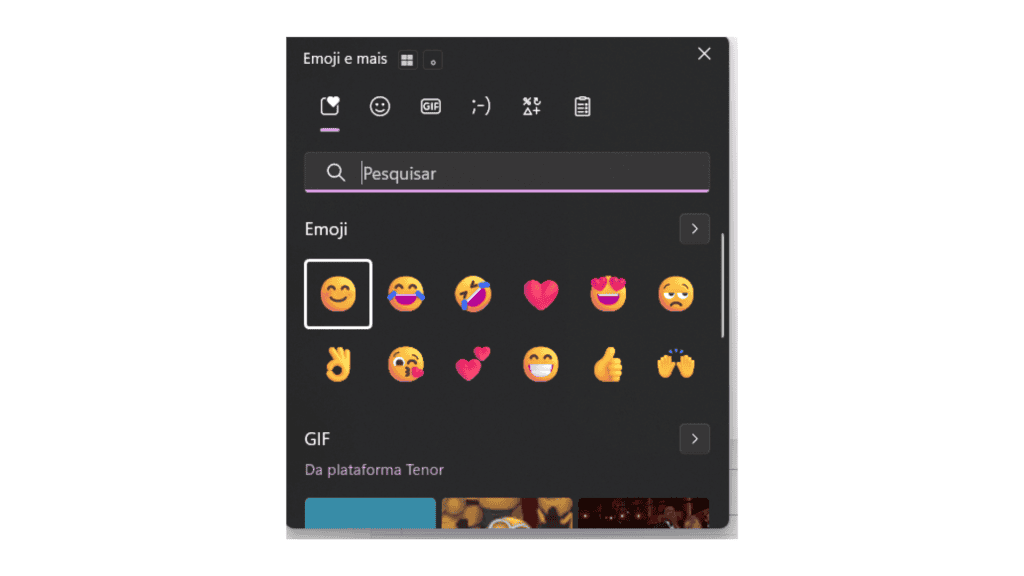 adicione emojis pelo teclado do pc