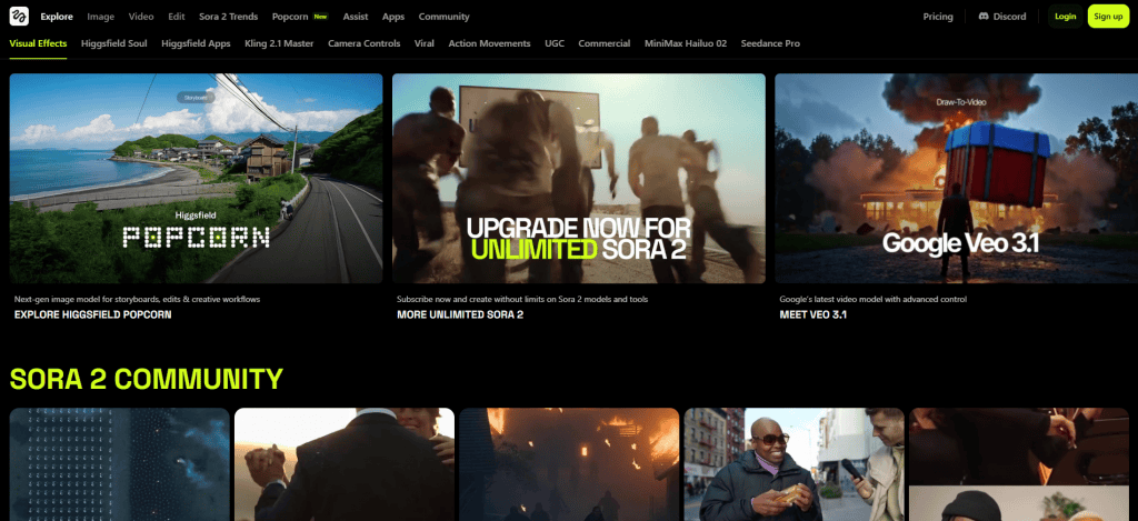 Higgsfield. Imagem: Reprodução