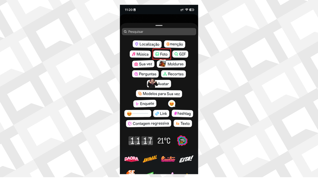 Como adicionar moldura de fotos para Stories para o Halloween (Imagem: Captura de tela/Bruno De Blasi/MARQS)