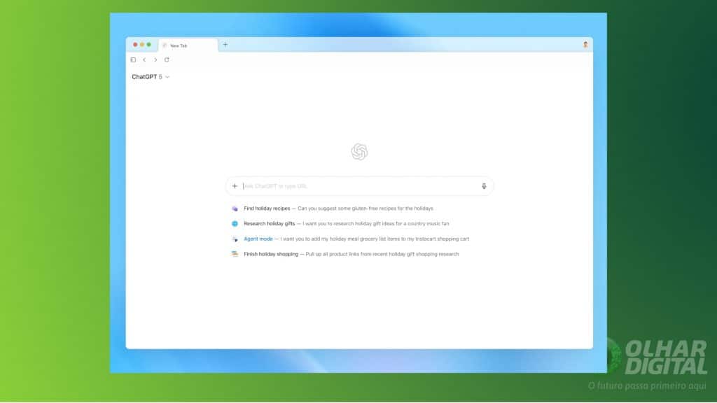 Visual da interface integrada do ChatGPT