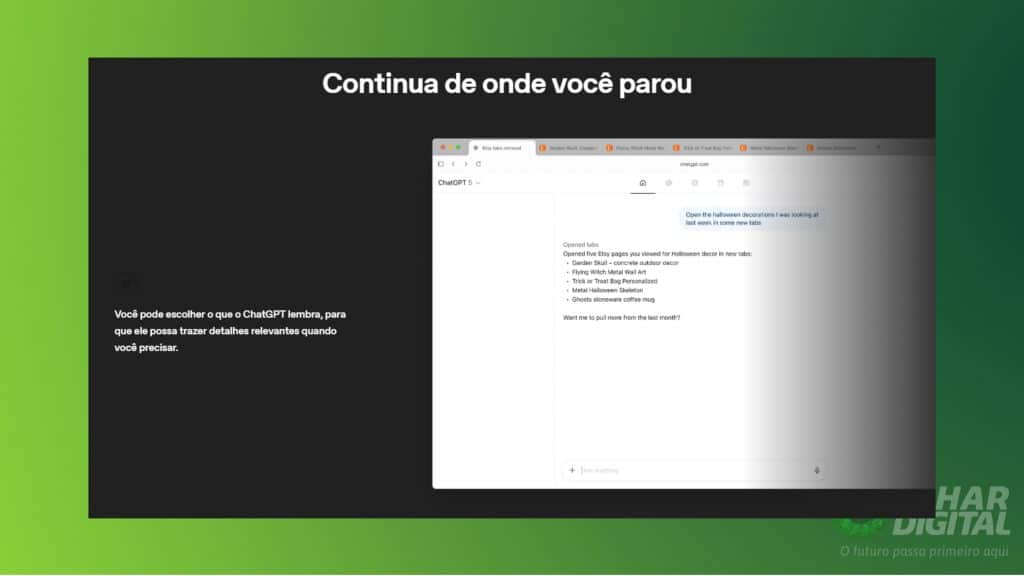 Usuário navegando em um site