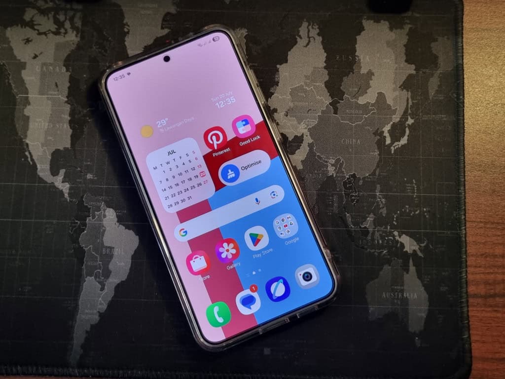Tela inicial do Smartphone mostrando ícones de tempo, calendário e aplicativos