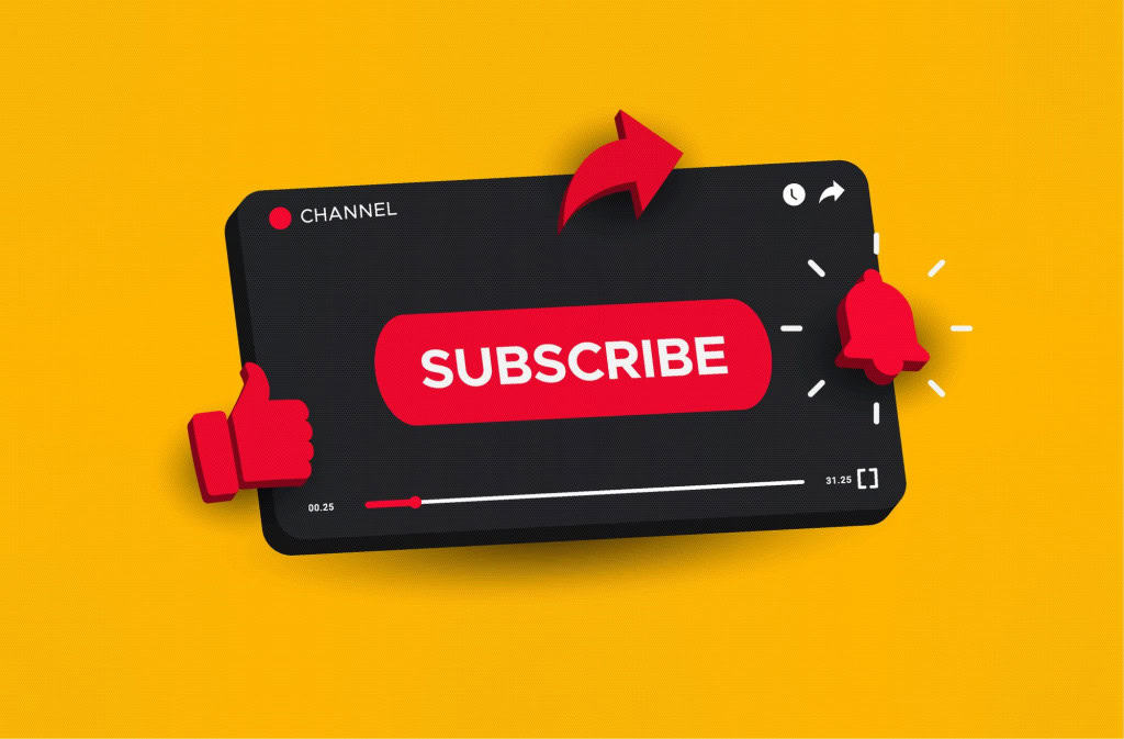 Imagem ilustrativa de logo de inscreva-se, curta e compartilhe no YouTube