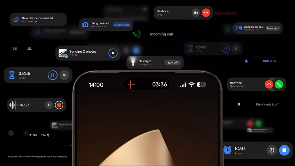 HyperOS 3 leva ilha dinâmica para celular da Xiaomi (Imagem: Reprodução/Xiaomi)