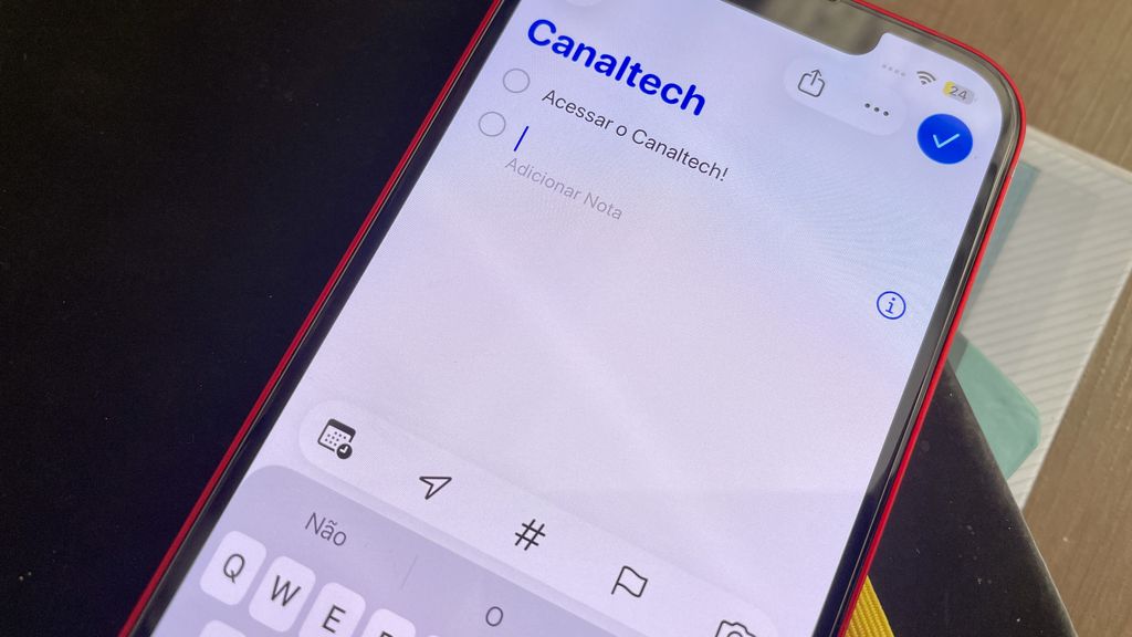 App Lembretes do iPhone também pode te ajudar a não perder os prazos de pagamentos (Imagem: Bruno De Blasi/MARQS)