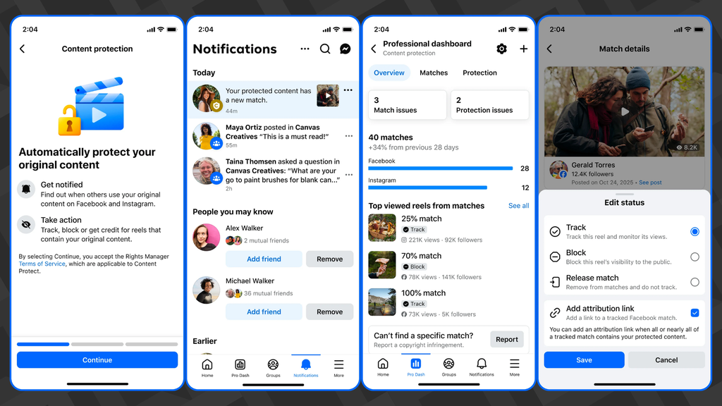 Proteção de criações autorais de Reels no Facebook