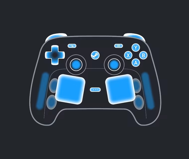 Todos os botões do Steam Controller em destaque
