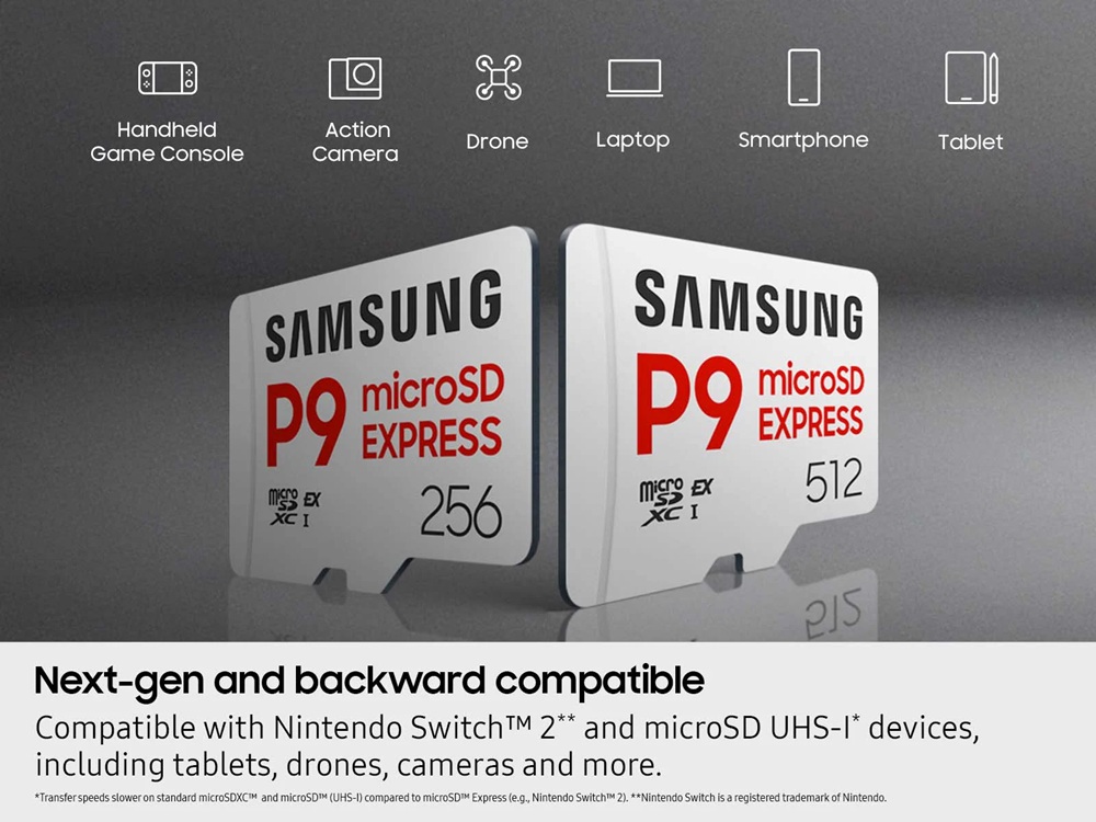 Cartões em duas opções de capacidade
