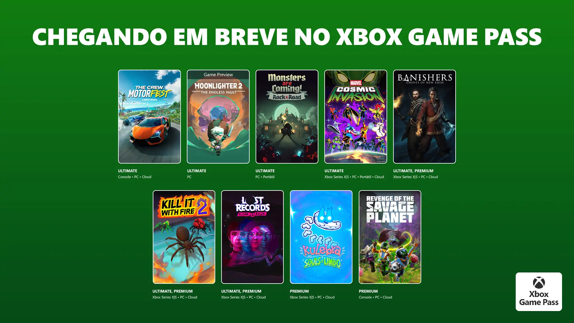 Xbox Game Pass novembro