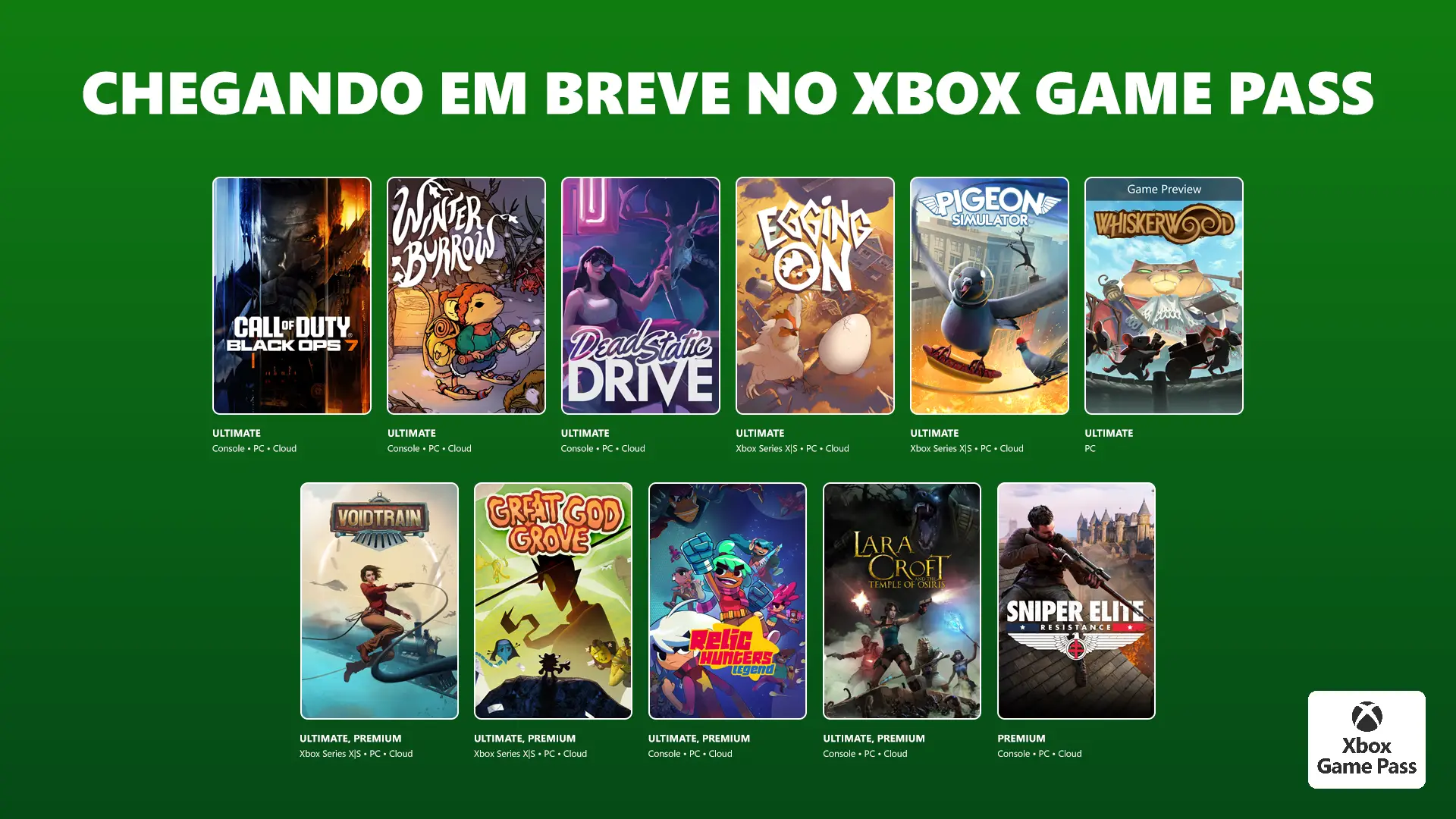 Xbox Game Pass novembro